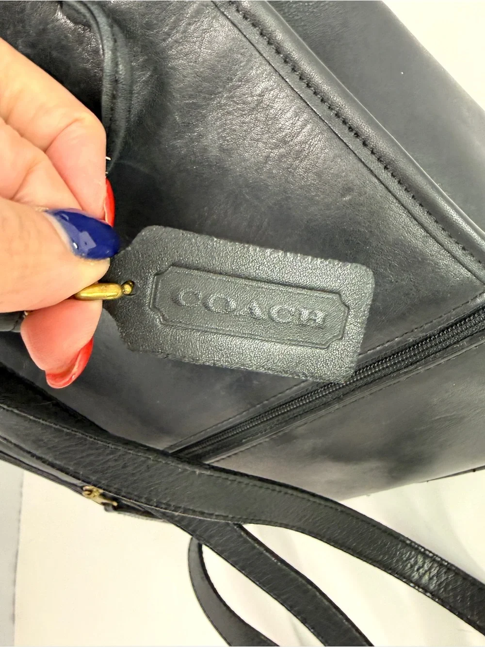 Coach black leather